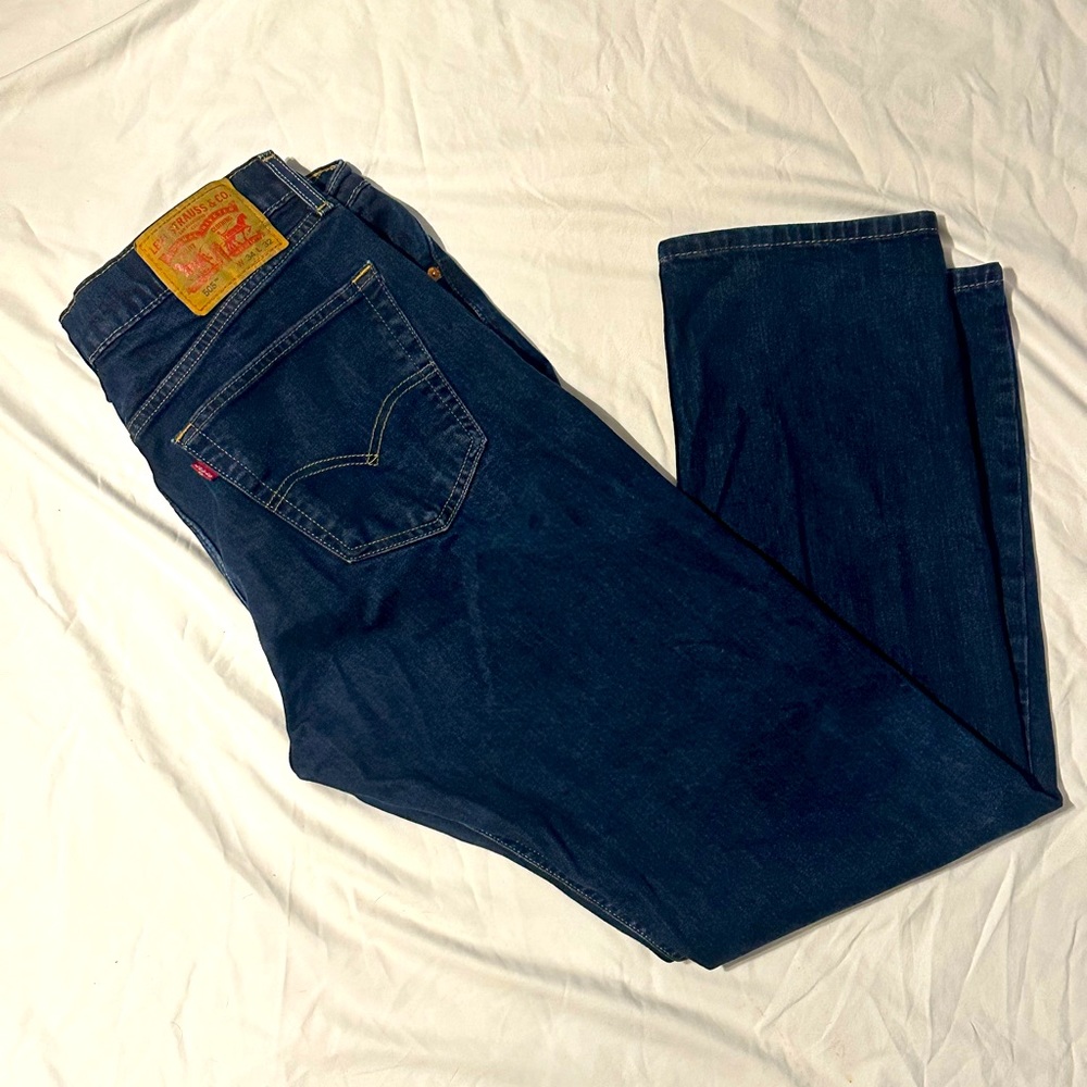 Vintage Levis 505 Blue Jeans - Regular Fit Straight Leg - Red Tab - Size 34 x 32
